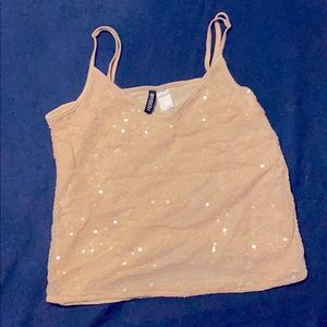 Sparkly gold tank top